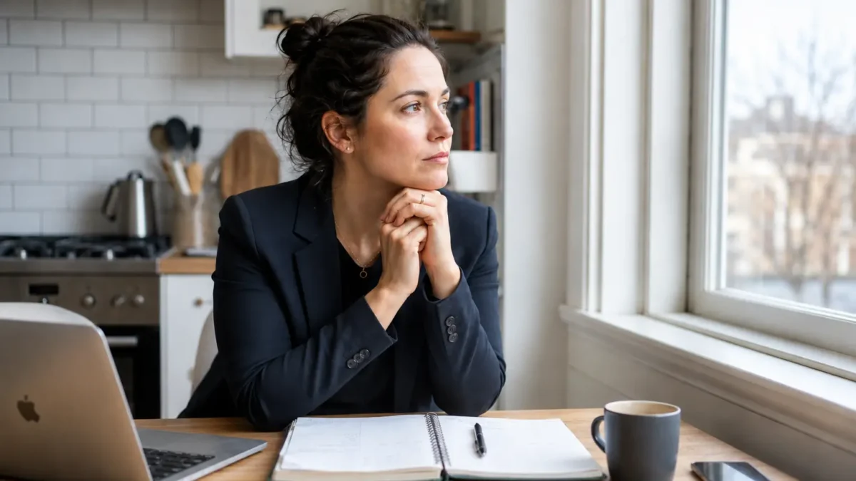 The hidden cost of holding it all together 3 Woman with high-functioning anxiety looking out the window